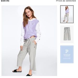 Cropped raw edge sweatpants